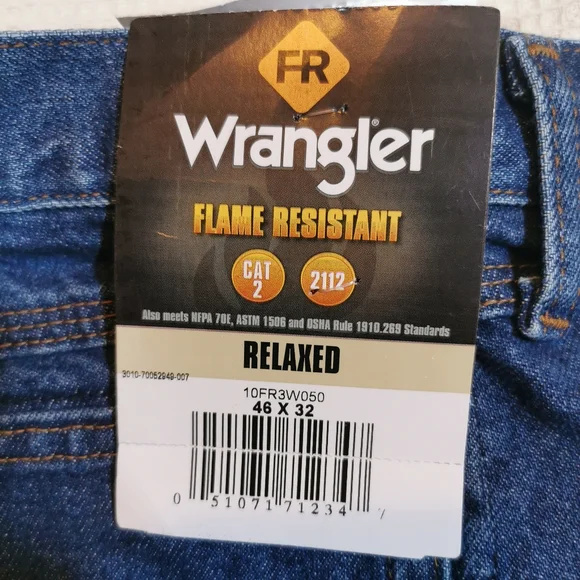 Wrangler Flame Resistant Relaxed fit jeans, 2 pair, CAT 2 2112, 46X32